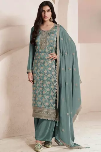 Sky blue viscose muslin Suit