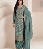 Sky blue viscose muslin Suit