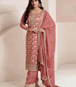Peach viscose muslin Suit