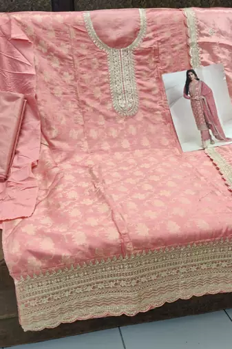 Peach viscose muslin Suit