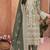 Green heavy organza semi stitched suit with embroidery work