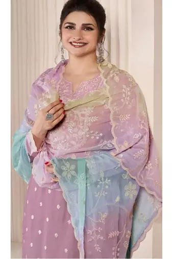 Purple moonga silk suit with embroidery sequin 