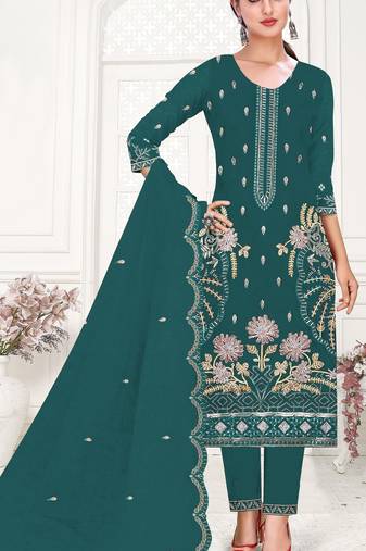 Blue heavy organza suit 