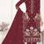 Maroon heavy organza suit 