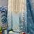 Blue heavy organza semi stitched suit with embroidery work
