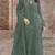 Green faux georgette semi stitched suit with embroidery work
