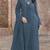Blue embroidered faux georgette suit 