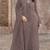 Brown embroidered faux georgette suit 
