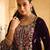 Wine embroderied velvet palazzo suit