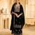 Black embroderied velvet palazzo suit