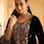 Black embroderied velvet palazzo suit