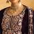 Dark maroon embroderied with beads velvet semi-stitched plazo suit