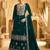 Dark green embroderied with beads velvet palazzo suit