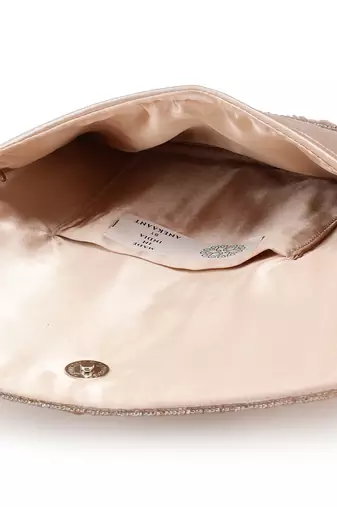 Petal Posh Pink, Champagne & Ivory Floral Embellished Satin Sling Bag