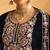 Dark blue embroderied with beads velvet palazzo suit