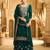 Green embroderied with beads velvet palazzo suit