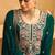 Green embroderied with beads velvet palazzo suit