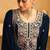 Black embroderied with beads velvet palazzo suit