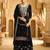 Dark blue embroderied with beads velvet palazzo suit