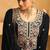 Dark blue embroderied with beads velvet palazzo suit
