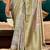 Women's pista handloom silk saree with unstitched silk blouse piece