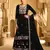 Black embroderied work velvet palazzo suit
