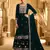 Dark green embroderied work velvet palazzo suit