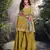 Mustard embroderied shimmer stitched plazo suit (free size)