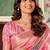 Women's pink handloom silk saree with unstitched silk blouse piece