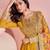 Yellow embroderied silk anarkali suit - full stitched free size