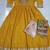 Yellow embroderied silk anarkali suit - full stitched free size