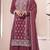 Maroon embroderied work silk semi-stitched sharara suit