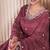 Maroon embroderied work silk semi-stitched sharara suit