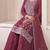 Maroon embroderied work silk semi-stitched sharara suit