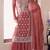 Peach embroderied work silk sharara suit