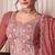 Peach embroderied work silk sharara suit