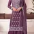 Wine embroderied work silk sharara suit