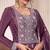 Wine embroderied work silk sharara suit