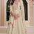 Cream embroderied work silk anarkali suit