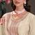 Cream embroderied work silk anarkali suit