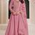 Pink embroderied work silk anarkali suit