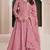 Pink embroderied work silk anarkali suit