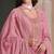 Pink embroderied work silk anarkali suit