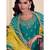 Green heavy chinon semi stitched suit with embroidery & sequence work