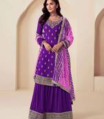 Purple heavy chinon suit