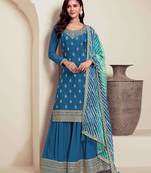 Blue heavy chinon suit