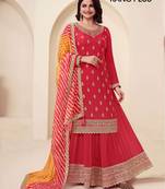 Red heavy chinon suit