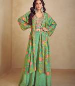 Green real chinon Full stitched free size