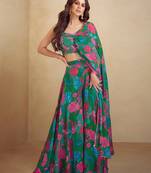 Dark green real chinon Full stitched free size