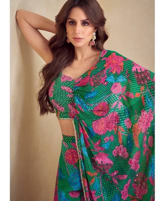 Dark green real chinon Full stitched free size 2